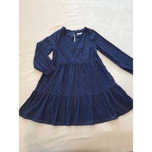 Vineyard Vines Girls Navy Eyelet Dress Sz 7/8